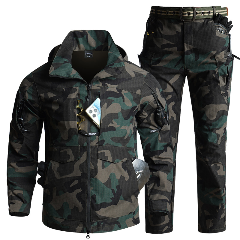 Hunting & Outdoor Supplies Photos - Men Camouflage Tactical Gear Set Hooded